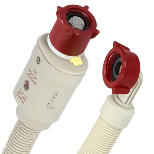 Kenekos - 1,5m - 3m Tuyau Aquastop 3/4 pouce filetage max. 90°C, Tuyau d'arrivée de sécurité incl. soupape de sécurité+filtre à saletés pour lave-linge, Tuyau...