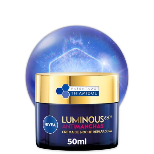 NIVEA Luminous630 - Crema de Noche - Crema Reparadora - Con Ácido Hialurónico y Thiamidol - Fórmula Antimanchas - Rostro, Cuello y Escote - Regenera y Revitaliza - Todo Tipo de Piel - 50 ml