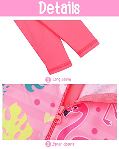 Image of XFGIRLS Baby /Toddler Girls Swimsuit Long Sleeve One-Piece Bathing Suit Rash Guard