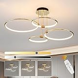 eglo deckenleuchte schwarz gold ☀【Intelligente Lichtquelle】 Diese moderne LED-Deckenleuchte mit stufenlos dimmbarer 98-W-LED-Lichtquelle; Lumen: 9.000 lm; Spannung: 170–260 V; Drei Farben: Weißes Licht, neutrales Licht und warmes Licht. Die Helligkeit ist von 10 % bis 100 % einstellbar, und die Farbtemperatur ist ferngesteuert von 3000 K bis 6000 K einstellbar. Sie können die gewünschte Helligkeit wählen.