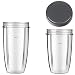 SPARES2GO Tazza con coperchio compatibile con NutriBullet 600W 900W Juicer Blender (24oz / 700ml + 32oz / 1L)