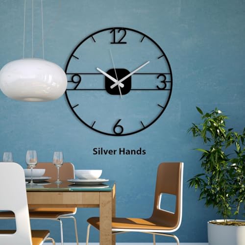 Image of Morden Metal Wall Clock for Living Room, Bedroom, Office, Kitchen, Stylish Wall Clock for Home and Hall, Designer Big Size Modern (DA-221, 60 CM)