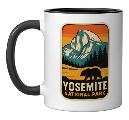 Taza de cerámica Yosemite Retro Half Dome Bear 11oz miniatura 1