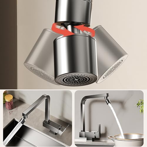 Robinets mélangeurs de cuisine gris pistolet rabattables double mode