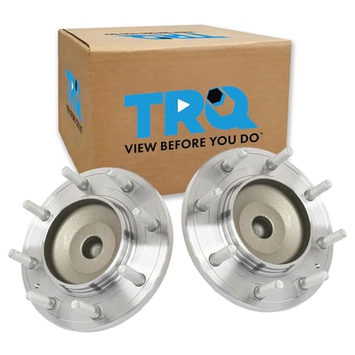Image of TRQ 2 Piece Front Wheel Bearing & Hub Assembly Set with ABS Sensor Compatible with 2011-2019 Chevrolet Silverado 3500 HD GMC Sierra 3500 HD