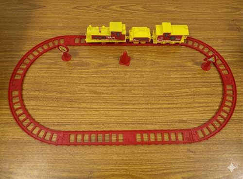 Image of Express Train Set with Track for Boy | Battery Powered Railway Engine with Passenger & Coal Wagon | 14 PCS Toy Train Play Set
