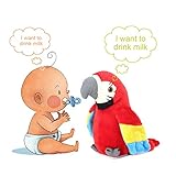 Hztyyier Juguete Loro Loro Parlante con Dibujos Animados Lindo grabación Juguete Educativo de Felpa eléctrica de educación temprana para el bebé Repite lo Que Dices(Rojo)