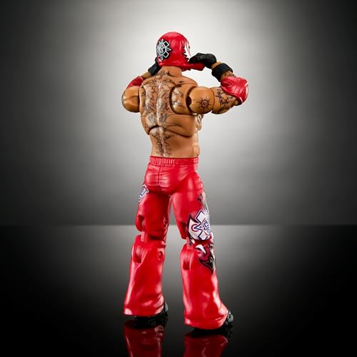 Image of Mattel WWE Ultimate Edition Action Figure Rey Mysterio Fan TakeOver Collectible with Interchangeable Accessories, Extra Heads & Swappable Hands (Amazon Exclusive)