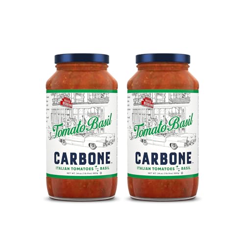 Image of Carbone Tomato Basil Pasta Sauce, Italian Tomato Sauce, 2 Pack (24oz) | Italian Tomato Sauce, Fresh & All-Natural Ingredients, Vegan, Non-GMO, Gluten Free, Low Carb, No Added Sugar or Preservatives