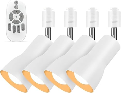 ダクトレール用 スポットライト E26口金 調光調色 LED電球60W形付きリモコン付き(電池別売)ダクトレール照明 ダクトレールライト ライティングバー用スポットライト ライティングレール 照明器具 レールライト 廊下 寝室 食卓用 インテリア 4個セッ