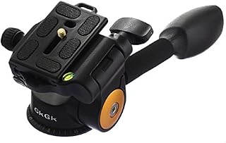 GkGk G06 Tripod Pan Head, 360 Degrees Smooth Rotation Hydraulic Damping Three-Dimensional Aluminum