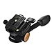 GkGk G06 Tripod Pan Head, 360 Degrees Smooth Rotation Hydraulic Damping Three-Dimensional Aluminum Alloy Tilt Head with Quick Release Plate for Tripod, Monopod, Slider, DSLR Camera, Camcorder