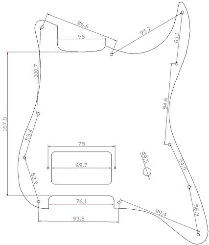 Dopro 11 Hole ST Strat One Humbucker Guitar Pickguard Scratch Plate Fits Fender Delonge Black 3 Ply - Image 4