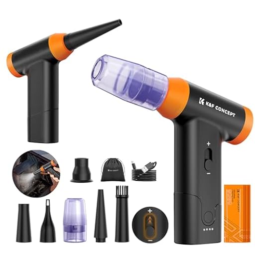 K&F CONCEPT 2 en 1 Soplador De Aire Comprimido con luz LED- 150000 RPM, Potente Quitapolvo Eléctrico Con Batería De 5000mAh, Velocidad Ajustable, Mini Limpiador Aire Comprimido Para Teclado, Coche, PC | Ya disponible en tu tienda friki favorita! En mundofriki.es!