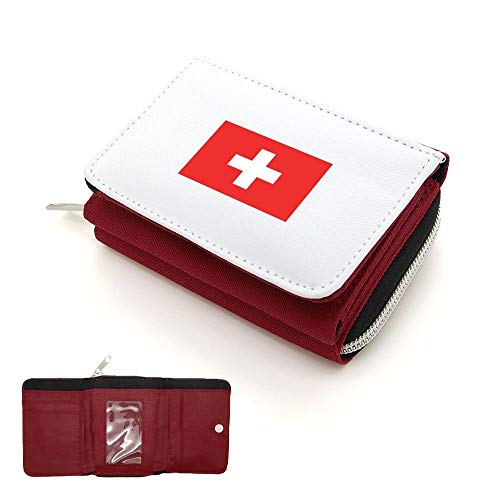 Mygoodprice Geldbörse mit Klappe, Schweizer Flagge, Rot, Klassisch