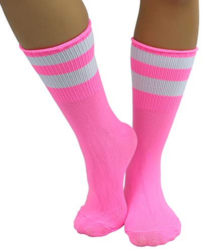 Image of ToBeInStyle Women's Acrylic Ankle Hi With Double Stripe Top Crew Fun Athletic Socks