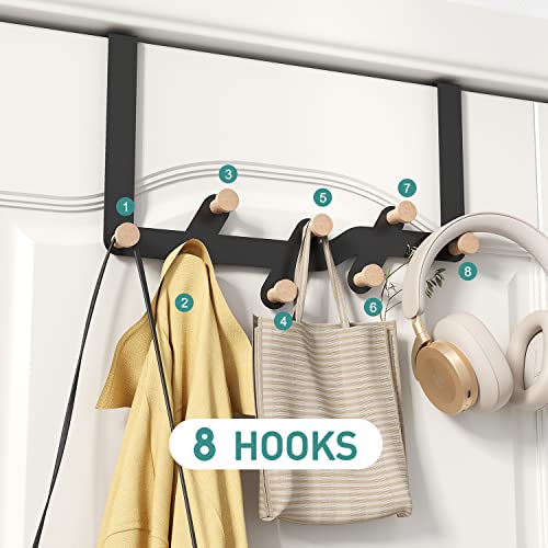 Over The Door Hook - 8 Hooks, Coat Hanger For Door In Bathroom, Heavy-Duty Door Hook Hanger For Hanging Clothes & Bag #TOP1