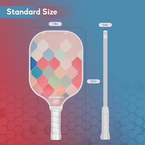 TOMSHOO Pickleball Paddles Set of 2, USAPA Approved Lightweight Fiberglass Pickleball Set with 4 Pickleballs, 1 Pickleball Sling Bag, Pickleball Gifts for Women Men Beginners Professional - Thumbnail 4