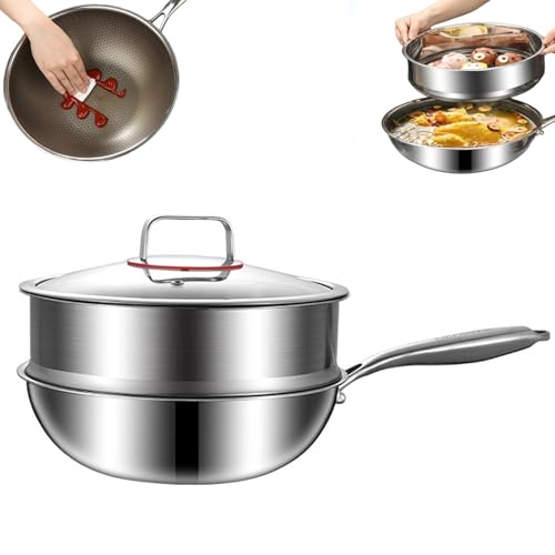 Wok de titanio con tapa y vaporera 10.23 in miniatura 1