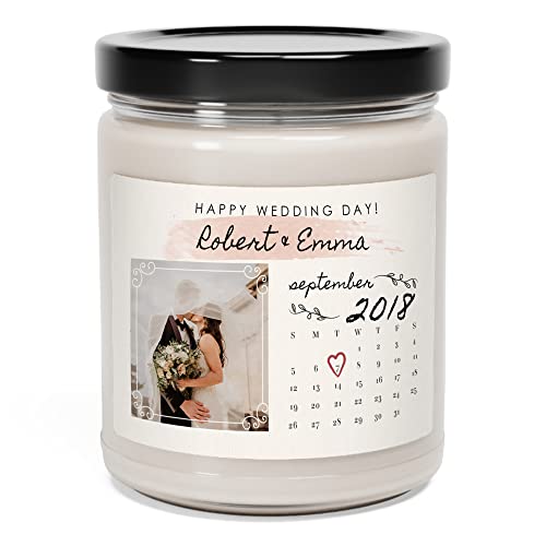 NHI Personalized Wedding Candles with Photo - Custom Candle Calendar