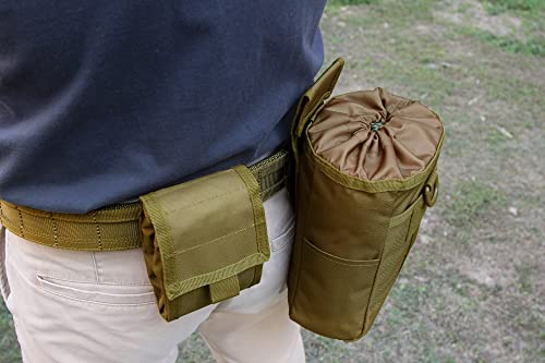 Tactical Military Molle Dump Pouch – Foldable Durable And Versatile Magazine Utility Waist Bag For Outdoor Enthusiasts, With 1 Flag Patch Included, Coyote Brown #TOP7