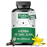 Hipérico Hierba de San Juan Extracto - 5500mg de Hierba de San Juan por cápsula (10:1) - Alta Concentración para 6 Meses - Antiestrés, Sueño - 180 Cápsulas Veganas, Sin Aditivos