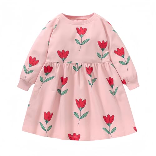 Princess Dress Cotton Dress for Girls Toddler Kids Baby, Short/Long Sleeve Playwear Outfit