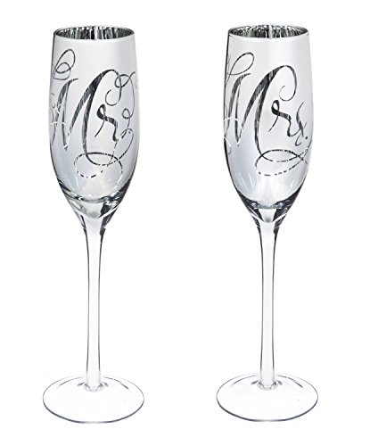 Wedding Day Décor Mr and Mrs 8 OZ Champagne Flutes - 3 x 10 x 3 Inches