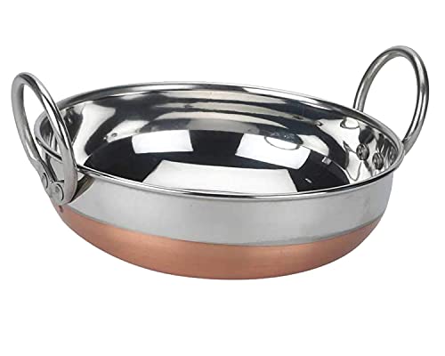 Image of BLeaf Stainless Steel-Copper Bottom Kadhai /Frying Kadhai