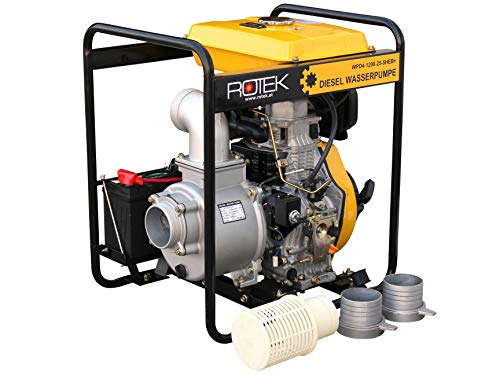 Rotek Motorpumpe mit 4-Takt Dieselmotor WPD4-1200-25-5HEB+, bis zu 65m³/h Förderleistung