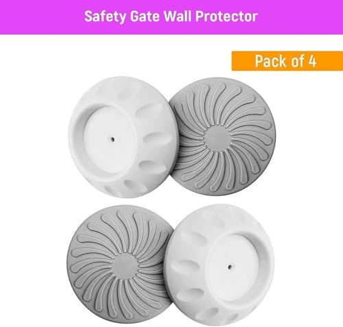 Image of Safe-O-Kid Wall Protector /Bumper Guards for Any Safety Gate, Stable & Non-Slip Safety Wall Pad Guard Wall Protector Pads for Baby Safety Gate, Pack of 4, White
