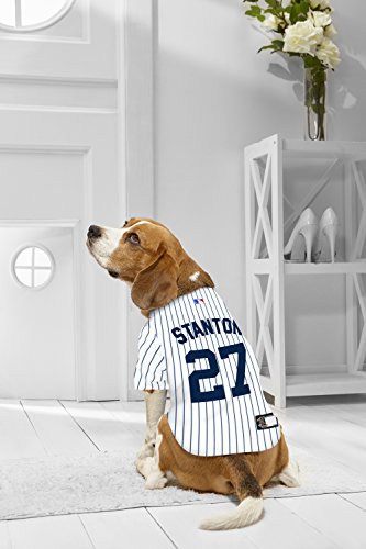 Image of MLBPA Dog Jersey - Giancarlo Stanton #27 Pet Jersey - MLB New York Yankees Mesh Jersey, X-Small