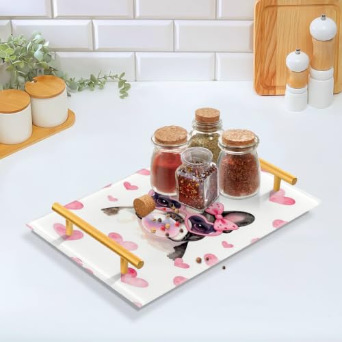 Bandeja de acuarela con forma de corazón de perro para servir café 6