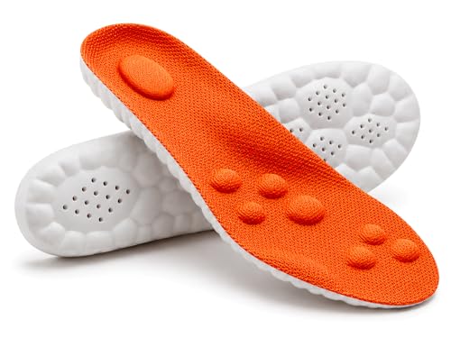 Comfort 365 Steppers Insoles - Soft Memory Foam Massage Cloud Insoles for Men and Women - Plantar Fasciitis Inserts with Arch Support for Shoes Work Boots Sneakers (US M 8-11)