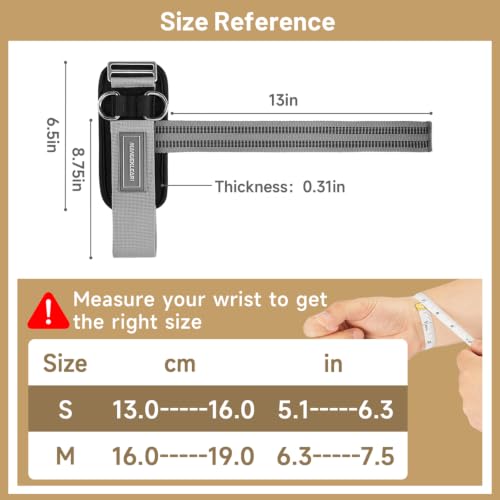 Image of MANUEKLEAR Non-Slip Wrist Straps for Weightlifting Deadlifting, Gym Lifting Straps with D Rings for Cable Machine Workout, 10mm Neoprene Padded Weight lifting Wrist Wraps for Men Women (Grey, M (16.0-19.0 cm))