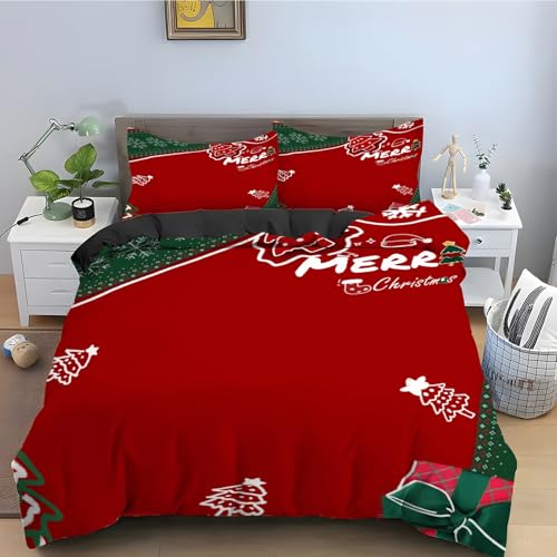 Housse couette en microfibre douce rouge 240 x 260 cm haute densité