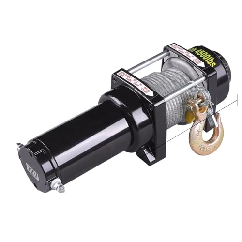 �d���z�C�X�g 3500/4500LBS 12V �d���E�C���` �W�[�v�ɓK�� ATV UTV ���[�v�A���C�����X & �L�������[�g�ɓK��(4500lbs Steel Wire)