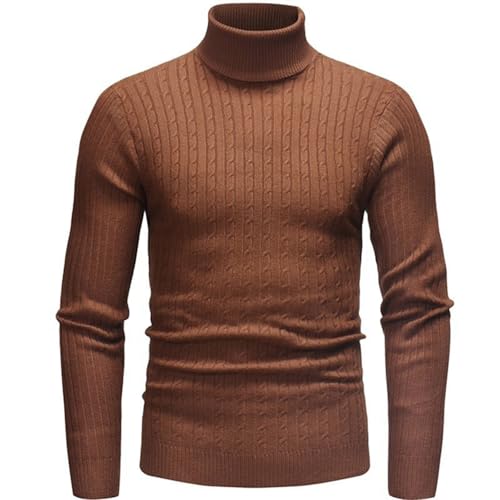 Mens Slim Fit Turtleneck Sweater Long Sleeve Lightweight Ribbed Knitted Pullover Fall Winter Thermal Casual Sweaters