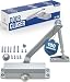 Door Closer FS-1306 Automatic Adjustable Closers Grade 3 Spring Hydraulic Auto Door-Closer with Easy Installation Life Size Fitting Template & Instructions Silver Aluminium