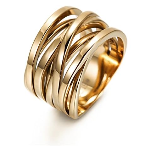 CIUNOFOR 13.7MM Cross Ring Enhancers for Women Statement Engagement Ring Silver Gold Rose Gold Plated Ring Engraving Customized Personalized (Gold 9) Cover