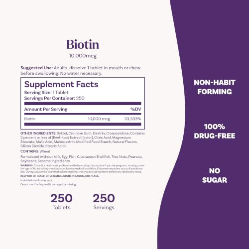 Natrol Biotin 10,000 mcg Fast Dissolve Tablets, Strawberry, 250 Count - image 5