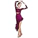 ZYDANC C,M,Lace Salsa Cha Cha Dancing Practice Dress Latin Dance Performance Dresses for Rumba Dance Outfit,Top + Skirt,2 Pcs
