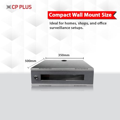 Image of CP PLUS 4U CCTV /DVR /NVR Racks /Cabinet Box /Network Rack /Server Rack /CCTV Camera Box (500x350) with Acrylic Glass Door & PDU - Heavy-Duty CRCA Steel Network Cabinet - CP-HA-RK5035VW-4U-TP