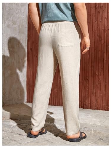 Verdusa Men's Elastic Drawstring Waist Pants Casual Trousers2