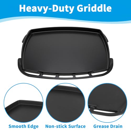 Image of LS'BABQ Full Size Griddle for Weber Q2800N+ Gas Grill, Cast-iron Griddle Insert for Home and Outdoor Cooking, Non-stick Cooking Hot Plate for Weber Q Gas Grill, Black