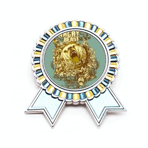Broche ours jaune en colère graffiti en métal pour veste