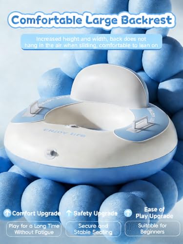 Snow Tube, 34‘’ Snowman Snow Tubes for Kids & Adults, Durable Cold-Resistant Inflatable Snow Sled with Handles & Tow Rope, Heavy-Duty Inflatable Sled, Portable Air Sled with Fast Valve (Pink)