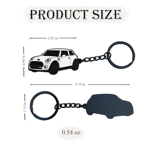 Image of Car Keychain Compatible for Mini Cooper,Metal Key Chain,Mini Cooper Accessories,Enamel Keychain