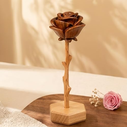 Komothala Hand Carved Wooden Rose Eternal Handmade Flower
