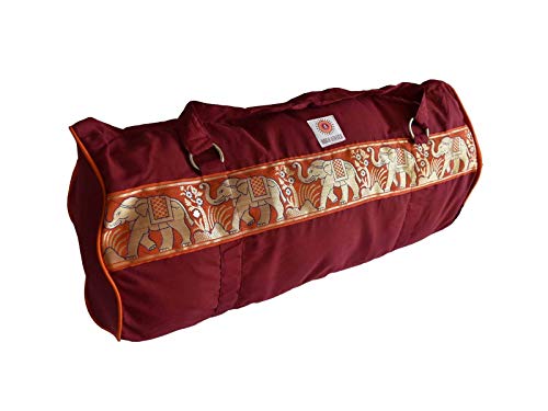 Deluxe Yoga Kit Bag, Elephant Border - Dark Cherry Cover